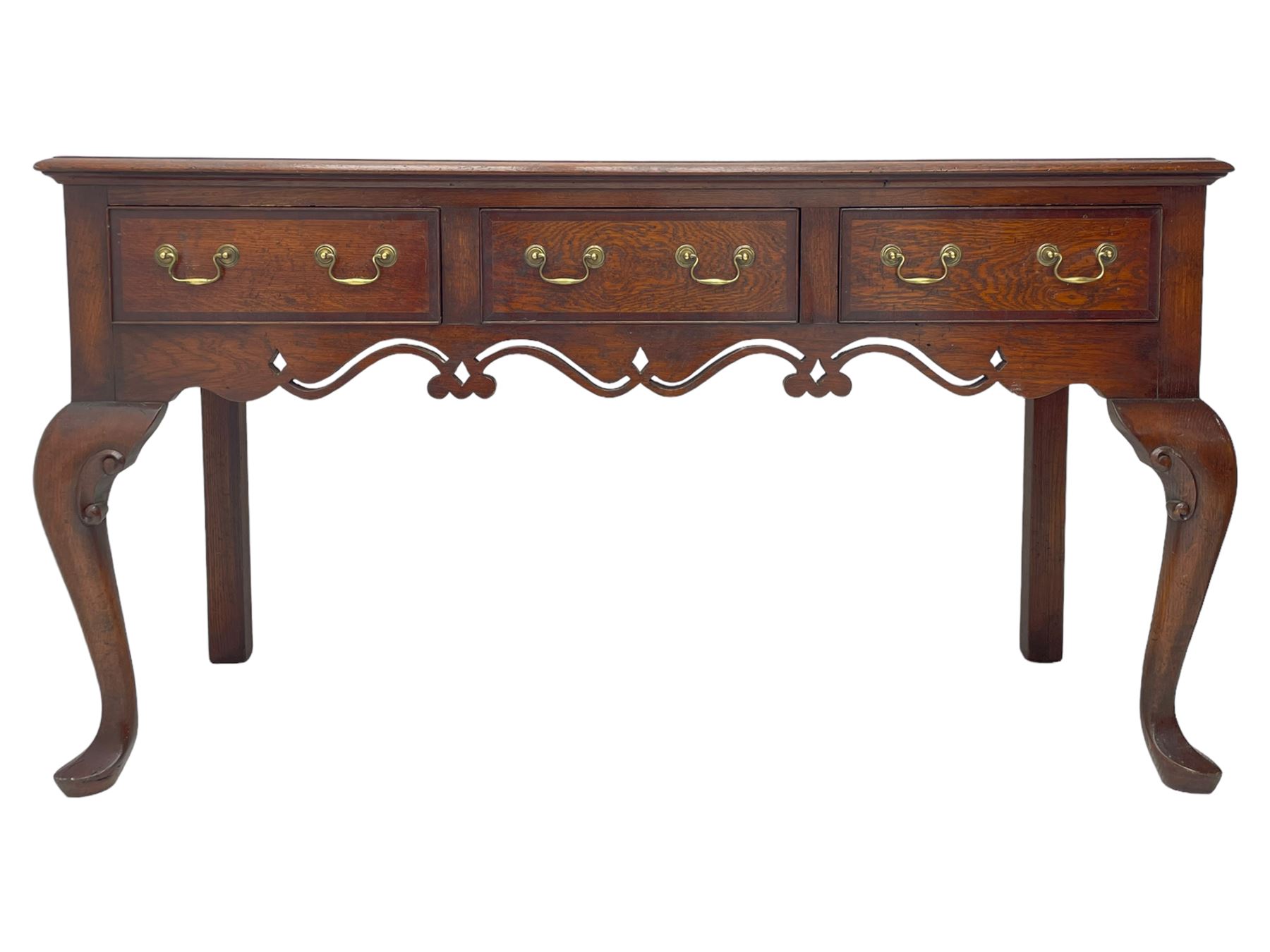 Georgian design oak and mahogany dresser base - Image 2 of 10