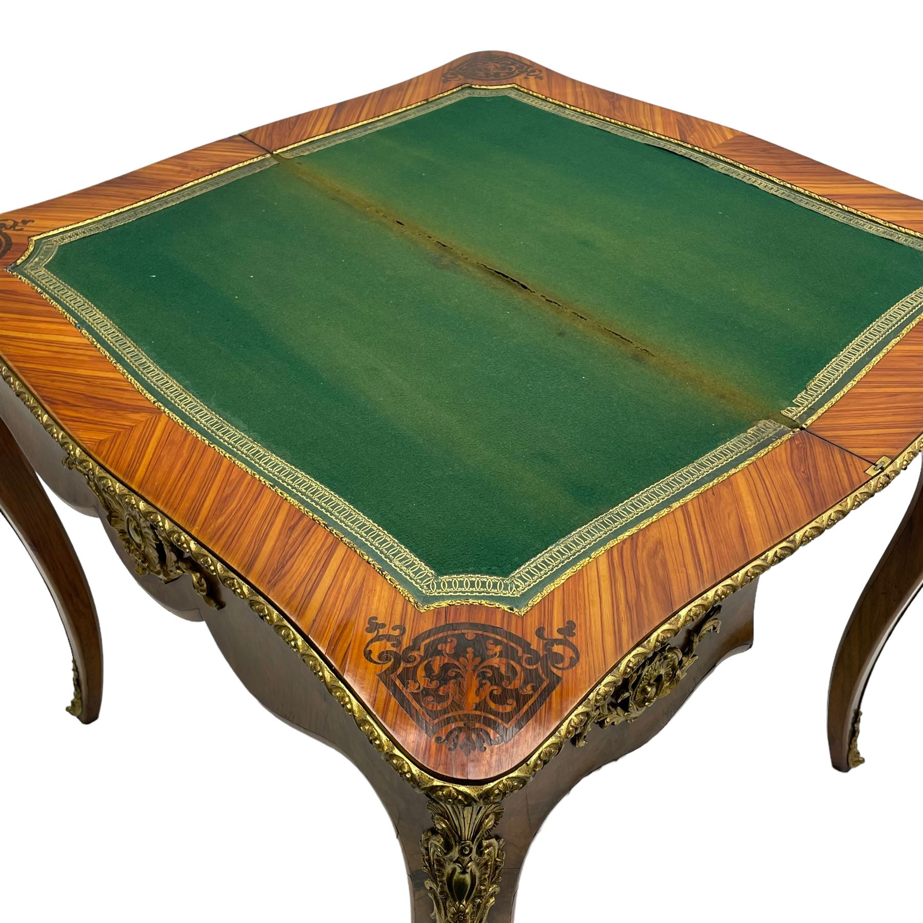 20th century French walnut and Kingwood card table - Image 13 of 15