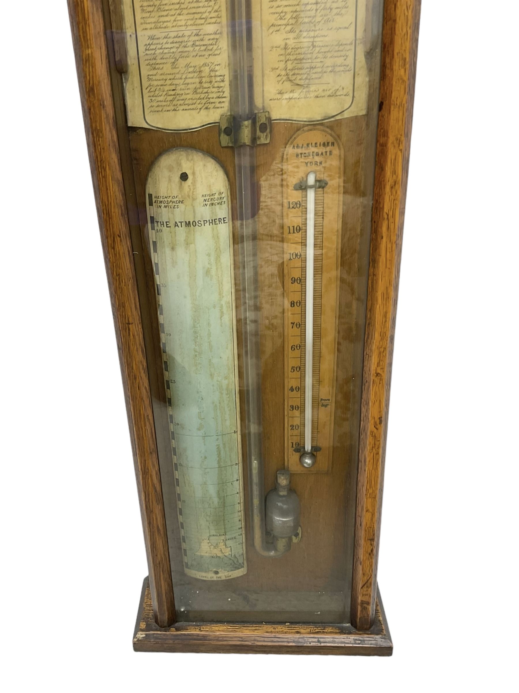 Admiral Fitzroy mercury barometer - in a late 19th century fully glazed oak case c1870 - Image 3 of 5