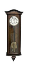 German - fine mid 19th century 8-day walnut and ebonised single train weight driven wall clock