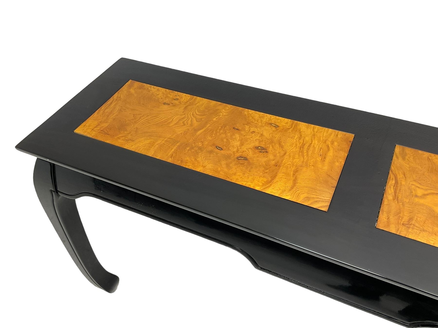20th century Chinese ebonised lacquered console table - Image 2 of 5