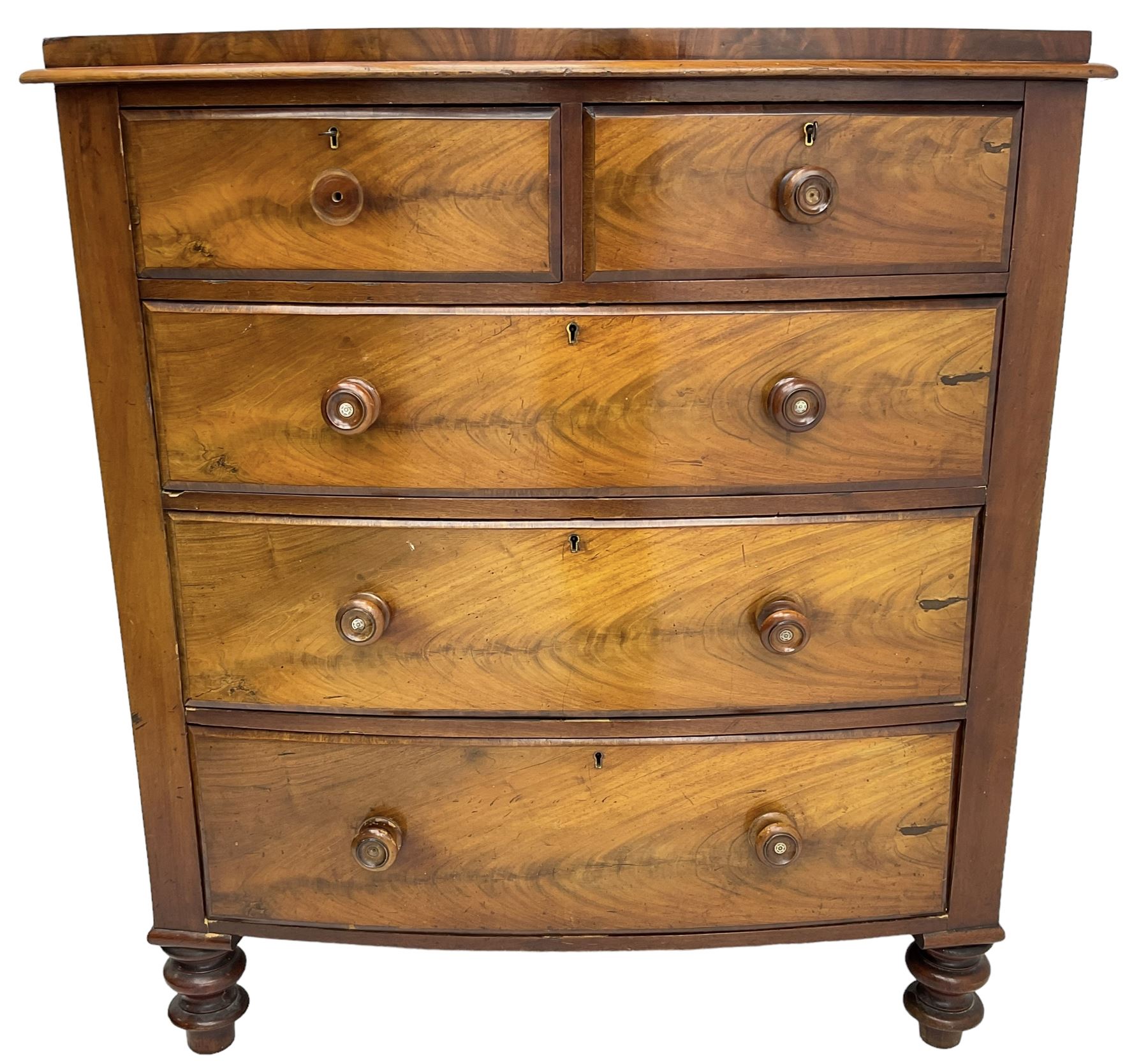 Victorian mahogany bow-front chest