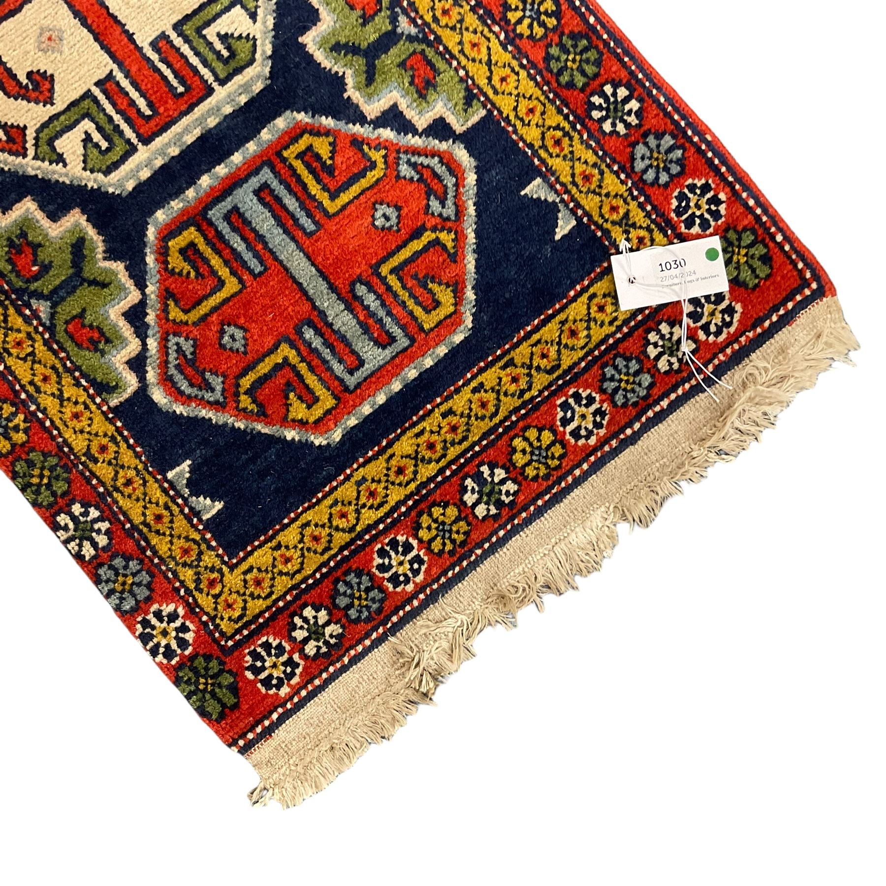 Small Persian indigo ground rug or mat - Image 4 of 5