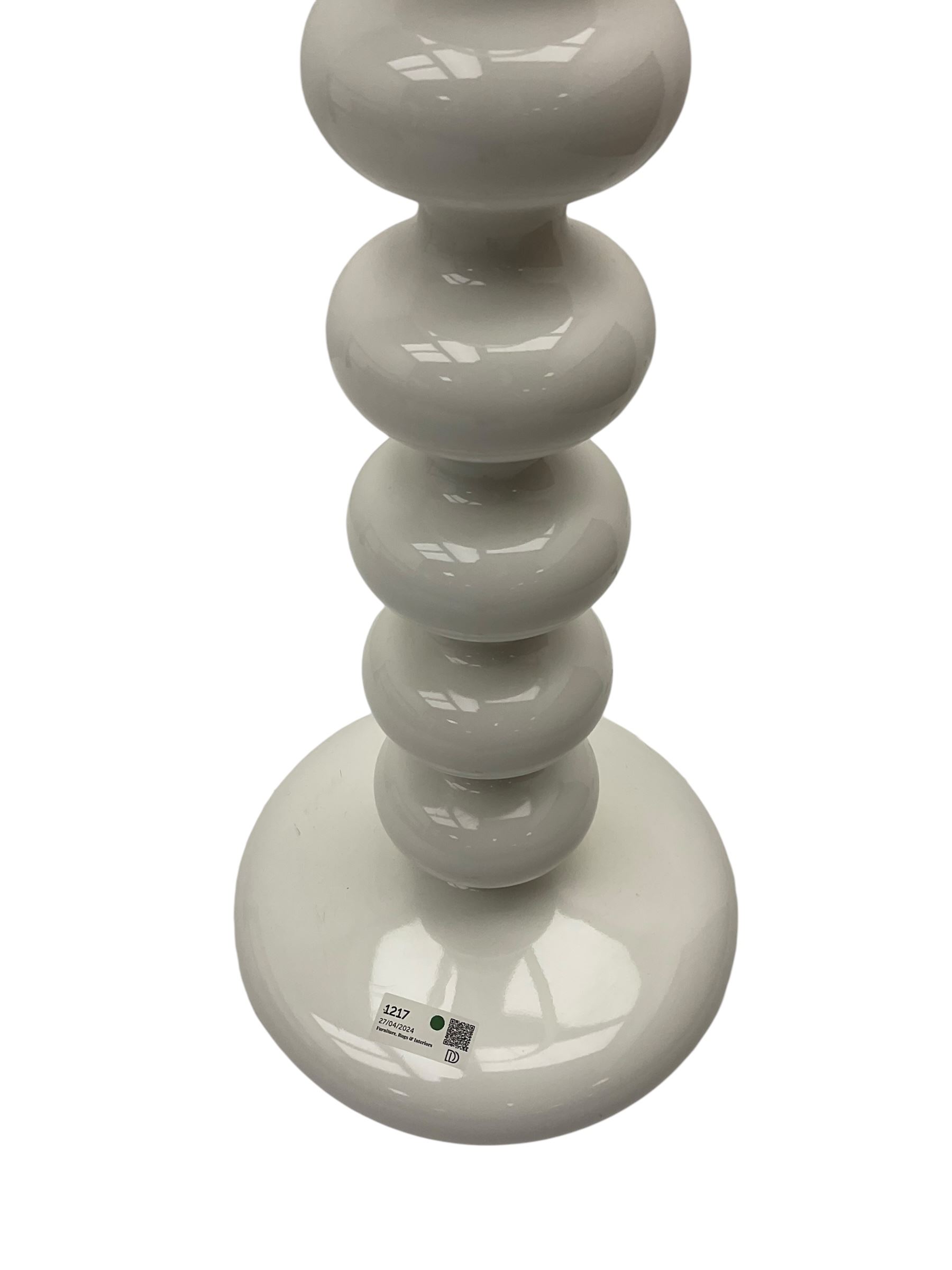 Italian white acrylic bobbin standard lamp - Image 7 of 8