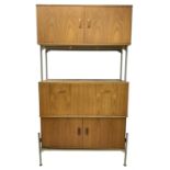 Remploy - mid-20th century teak sectional wall display unit or room divider