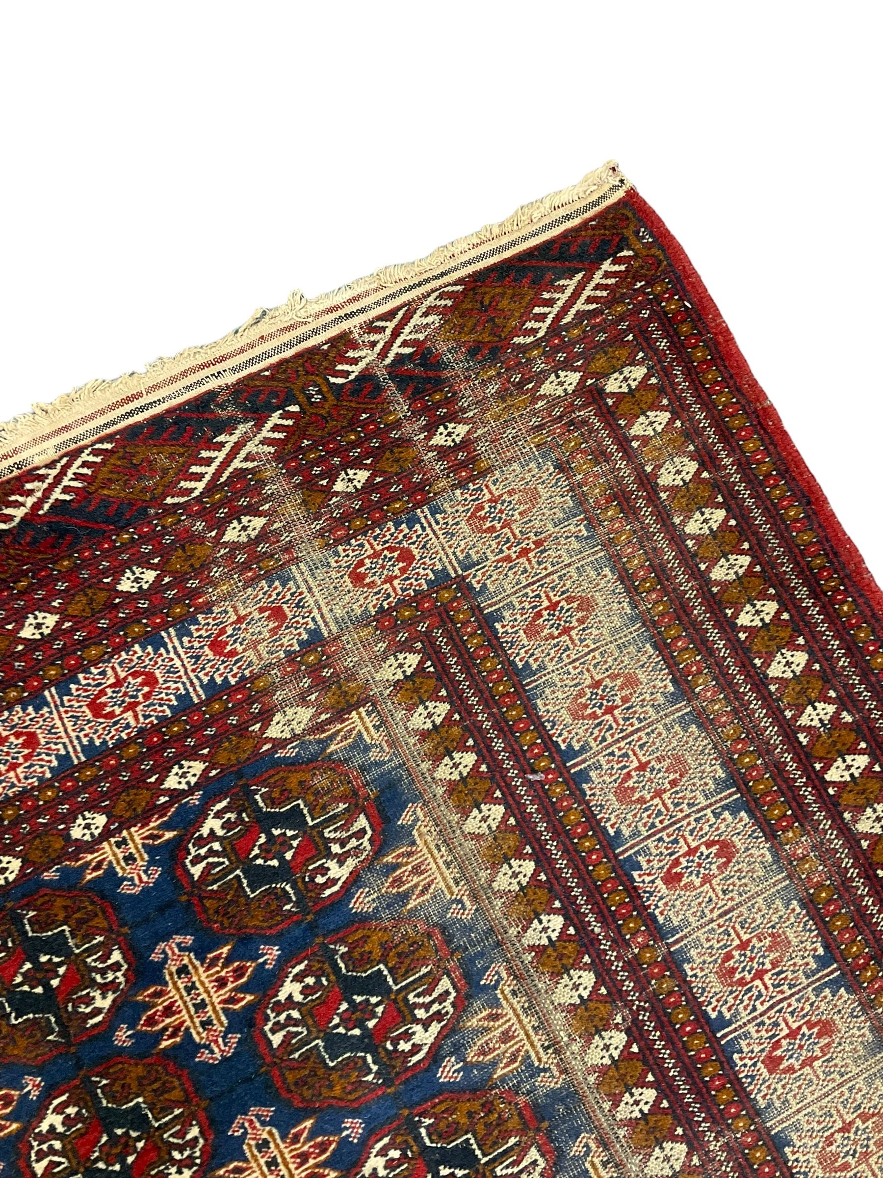 Persian indigo Bokhara rug - Image 4 of 5