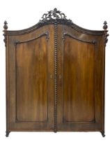 Early 20th century Italian walnut armoire wardrobe