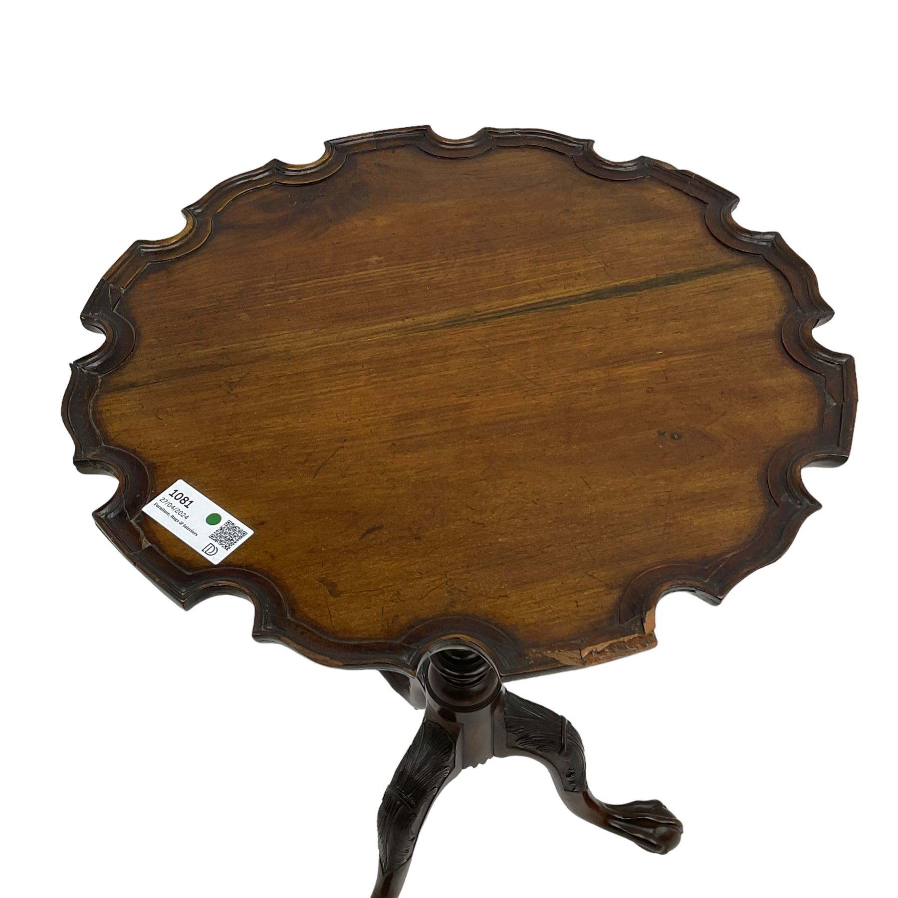 Georgian design mahogany tripod table - Image 5 of 8