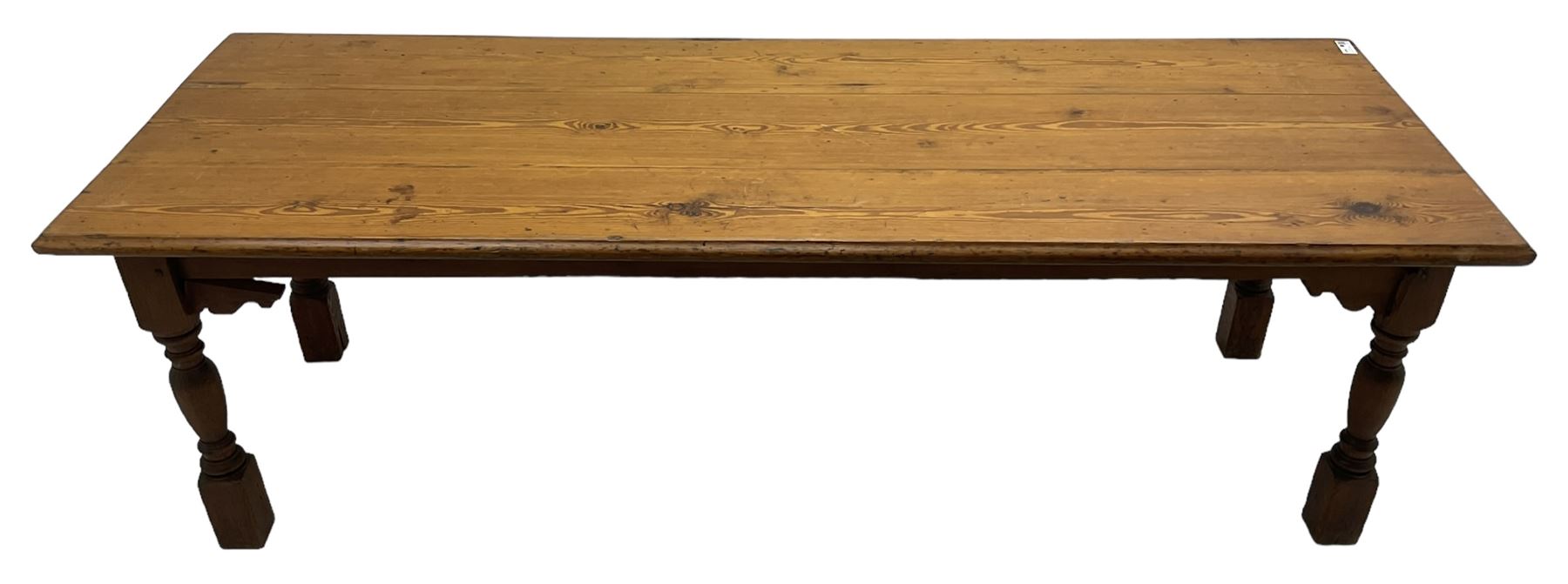 Large Victorian pitch pine farmhouse table - Image 6 of 6