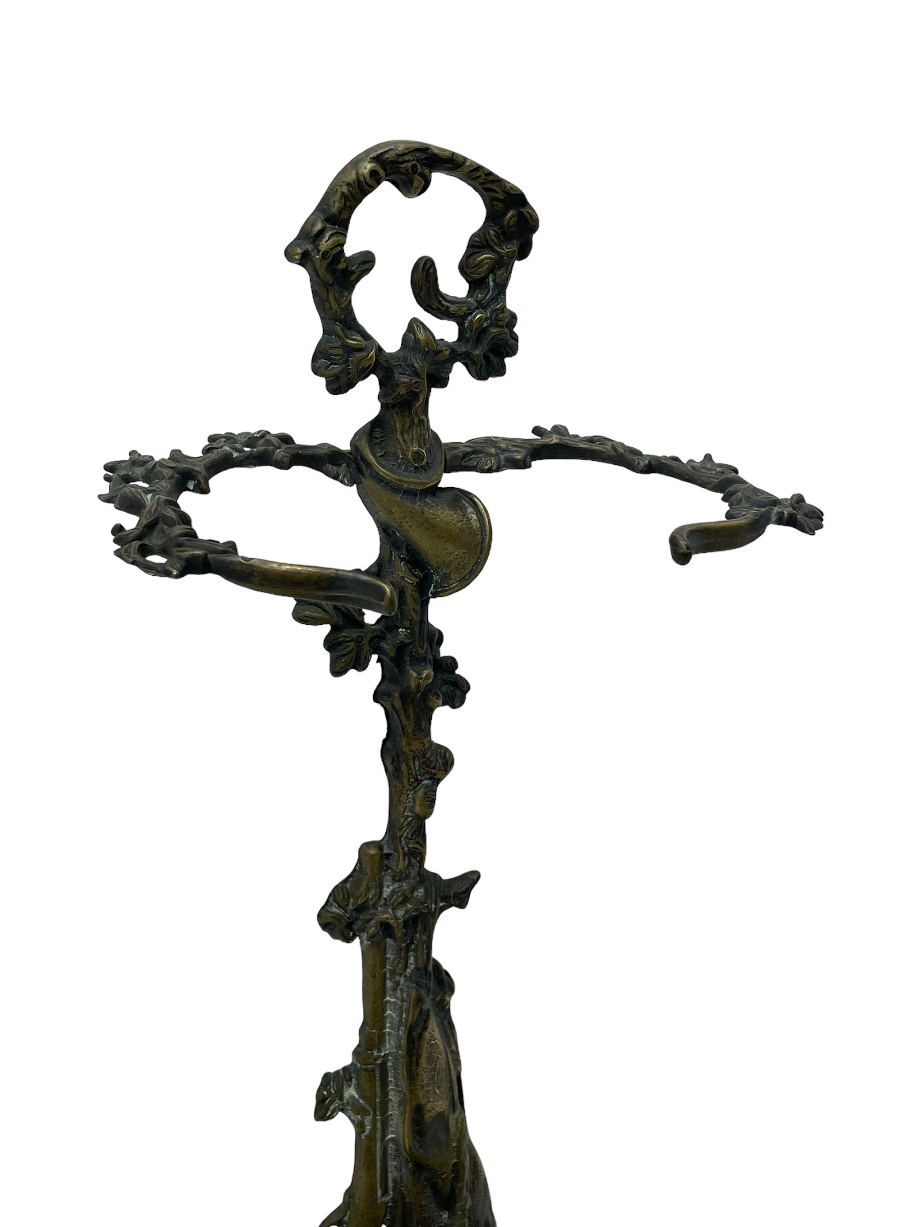 Pair of cast brass hallway umbrella or stick stands - Image 3 of 10