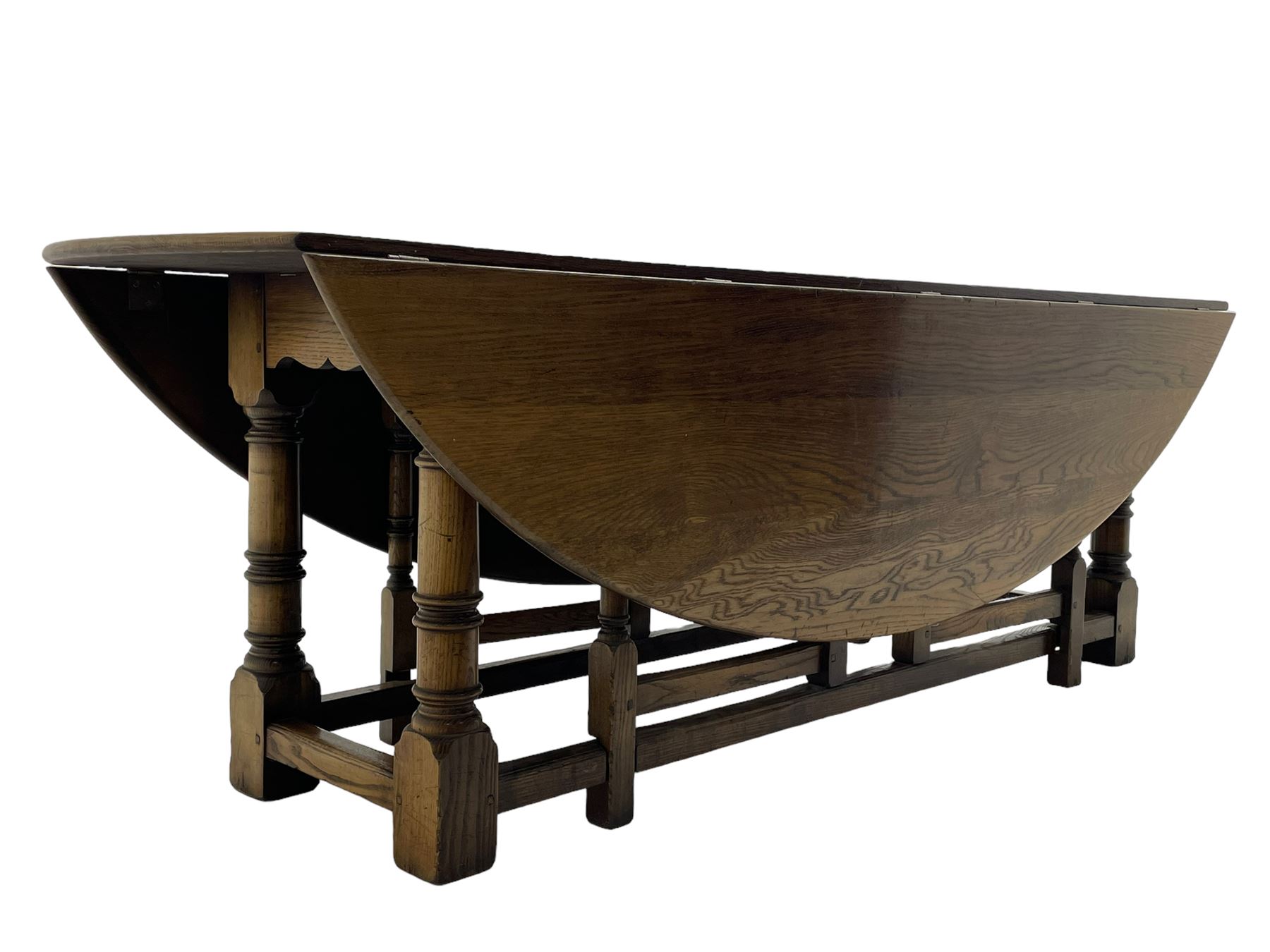 Large 18th century design oak wake or dining table - Image 11 of 12