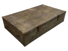 Large 19th century wooden touring trunk