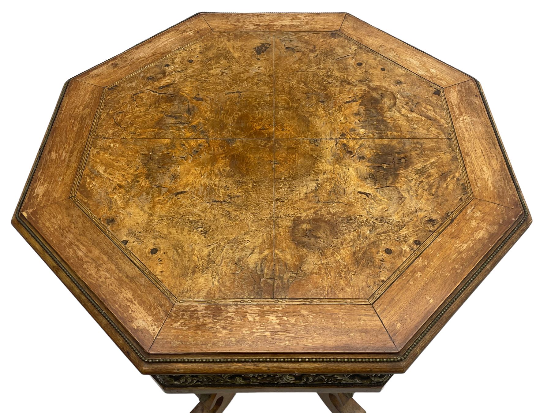 Mid-20th century figured walnut Italian design centre table - Image 11 of 11