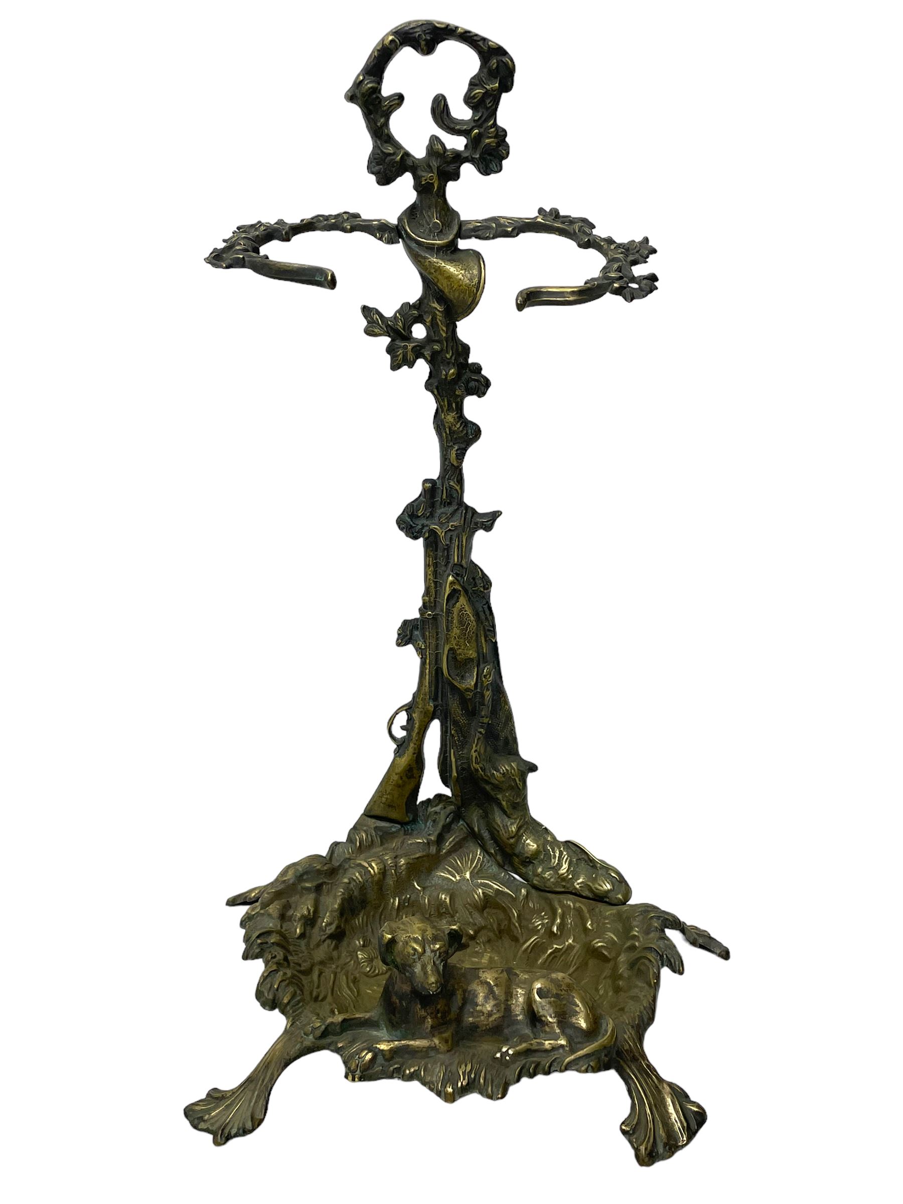 Pair of cast brass hallway umbrella or stick stands - Image 6 of 10