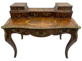 Late 19th to early 20th century French figured walnut writing desk
