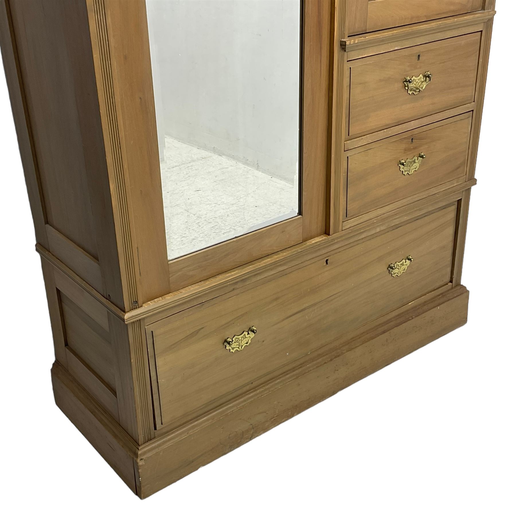 Late Victorian satin walnut compendium wardrobe - Image 11 of 11