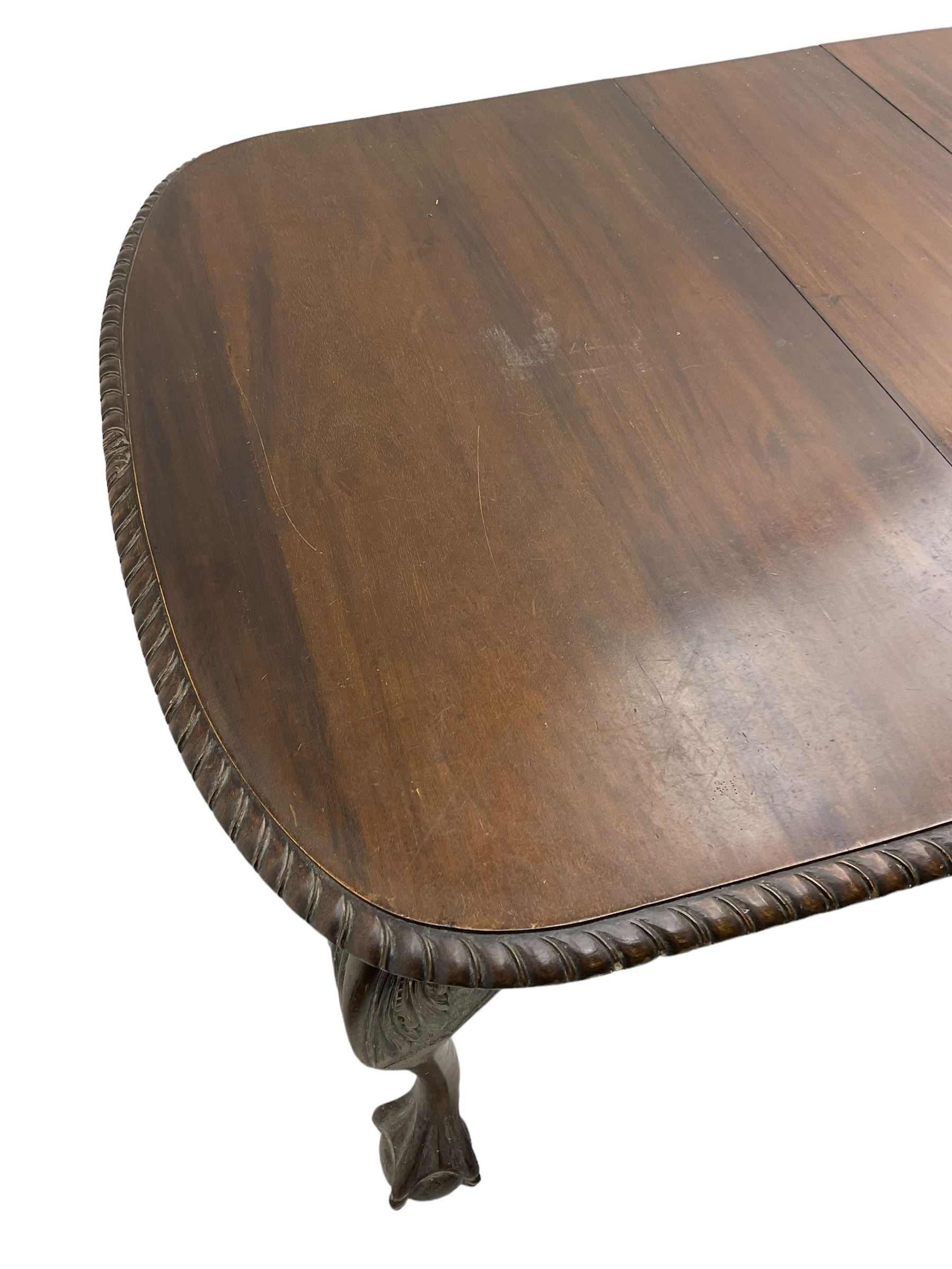 Early 20th century Georgian design mahogany extending dining table - Image 4 of 8