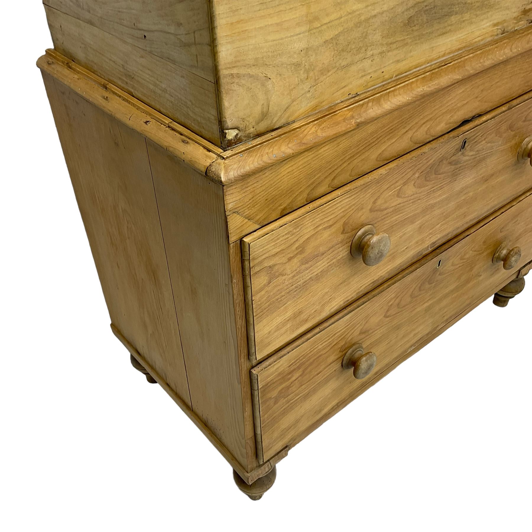 19th century camphor wood and pine chest on chest - Image 2 of 8