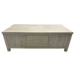 Contemporary lime-washed oak coffee table