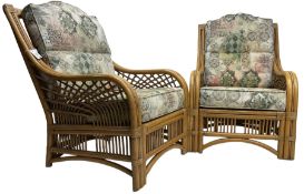 Pair of rattan conservatory armchairs