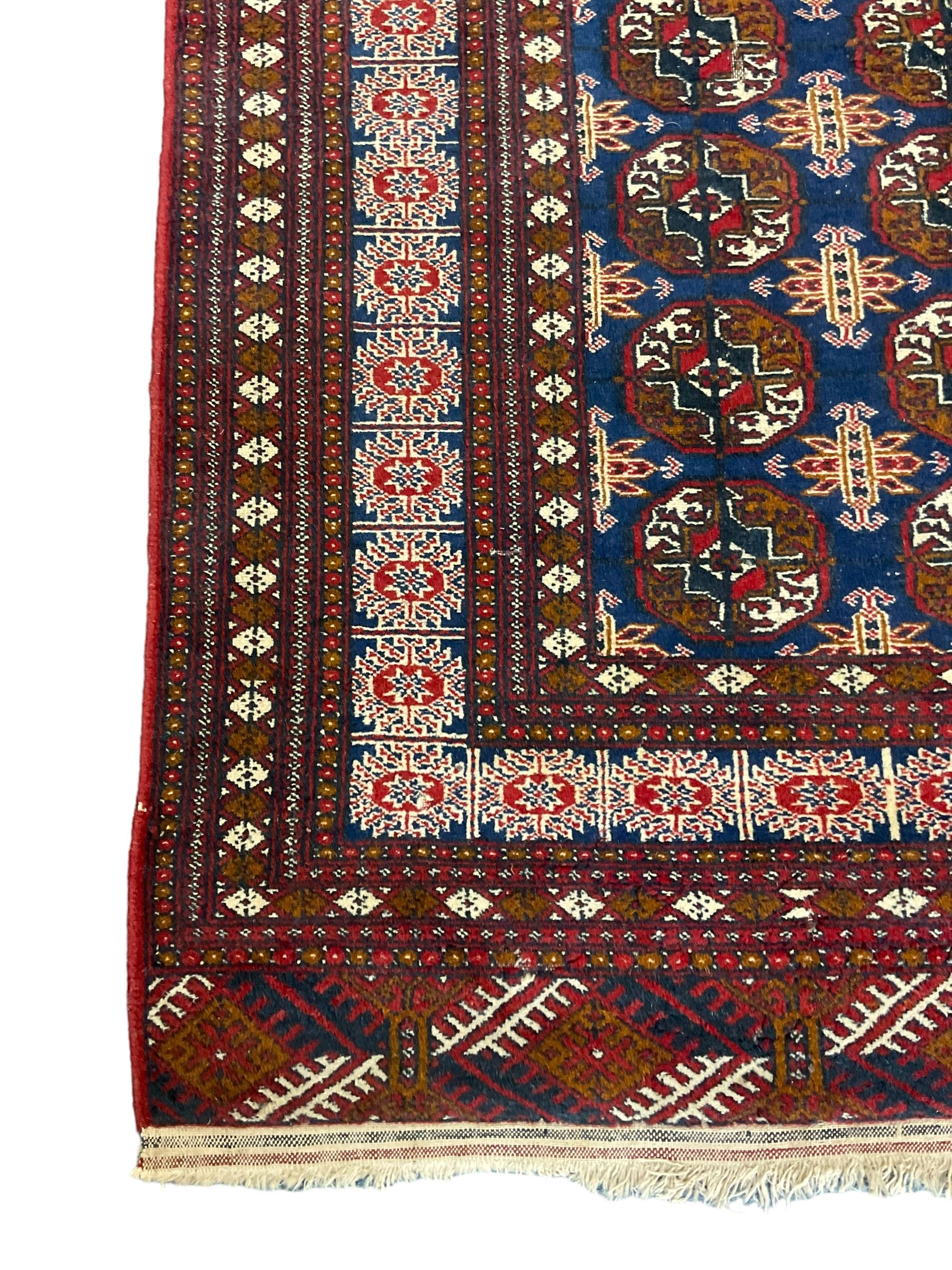 Persian indigo Bokhara rug - Image 2 of 5
