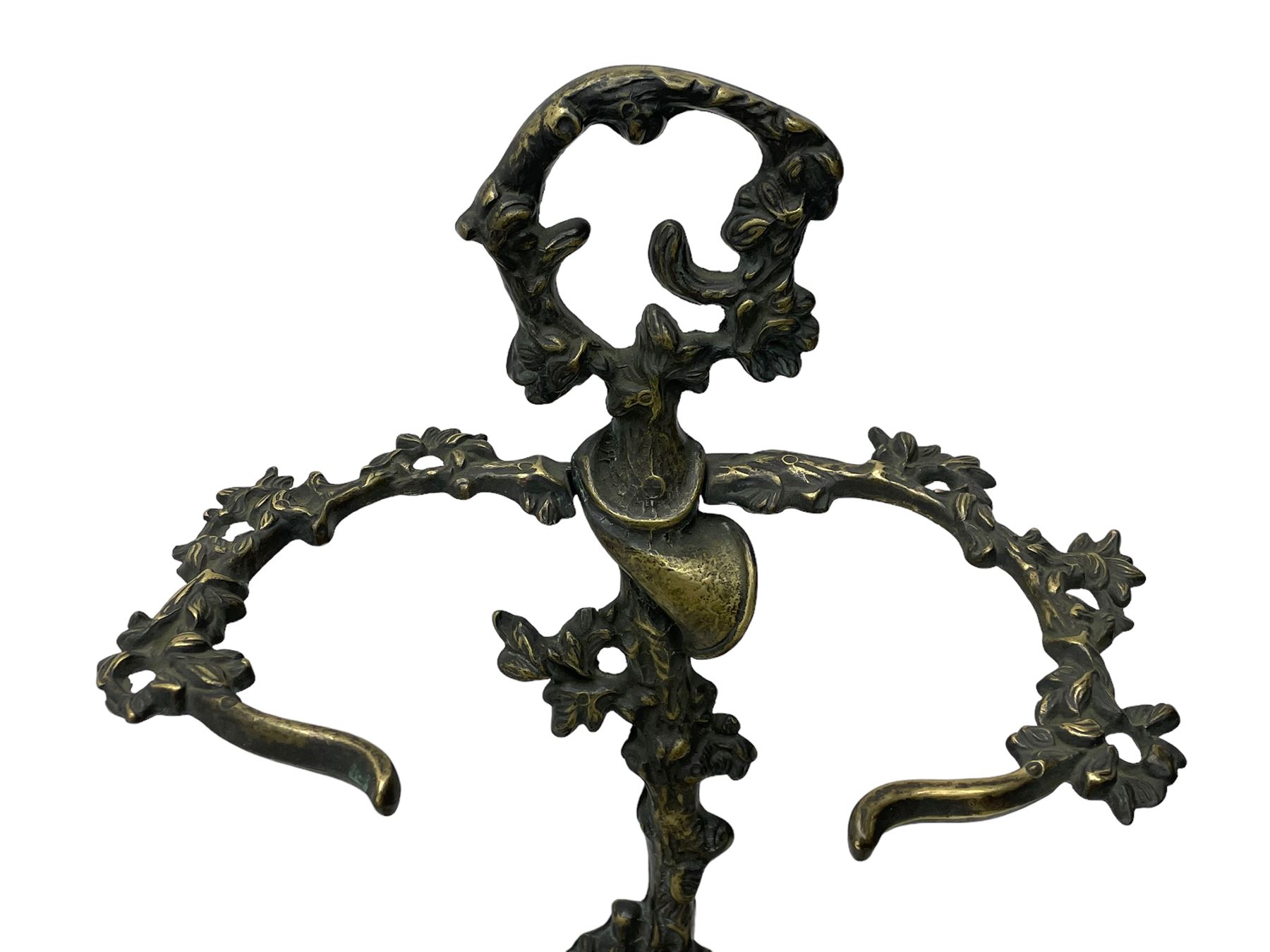 Pair of cast brass hallway umbrella or stick stands - Image 2 of 10