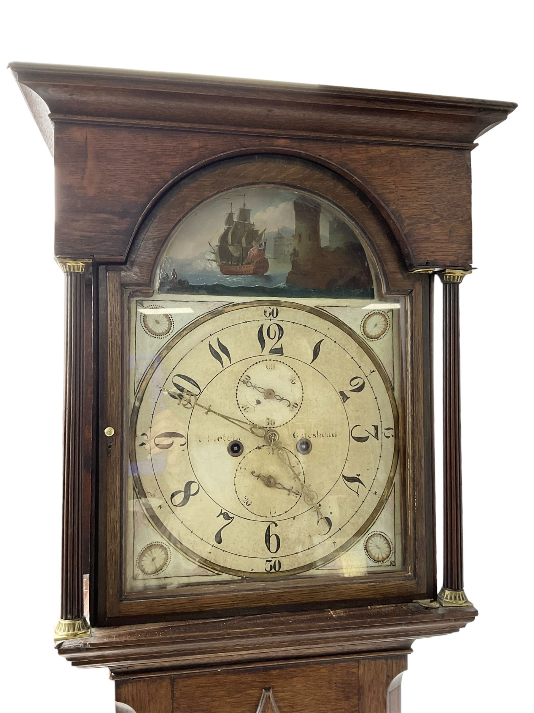 Thomas Fletcher of Gateshead (Tyne-and-Wear) Eight-day oak longcase clock c 1820 - Image 5 of 7
