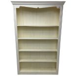 White painted open bookcase