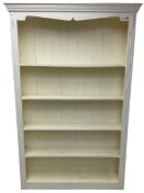 White painted open bookcase