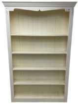 White painted open bookcase