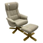 Morris Living - 'Cairo' reclining and swivel armchair with footstool