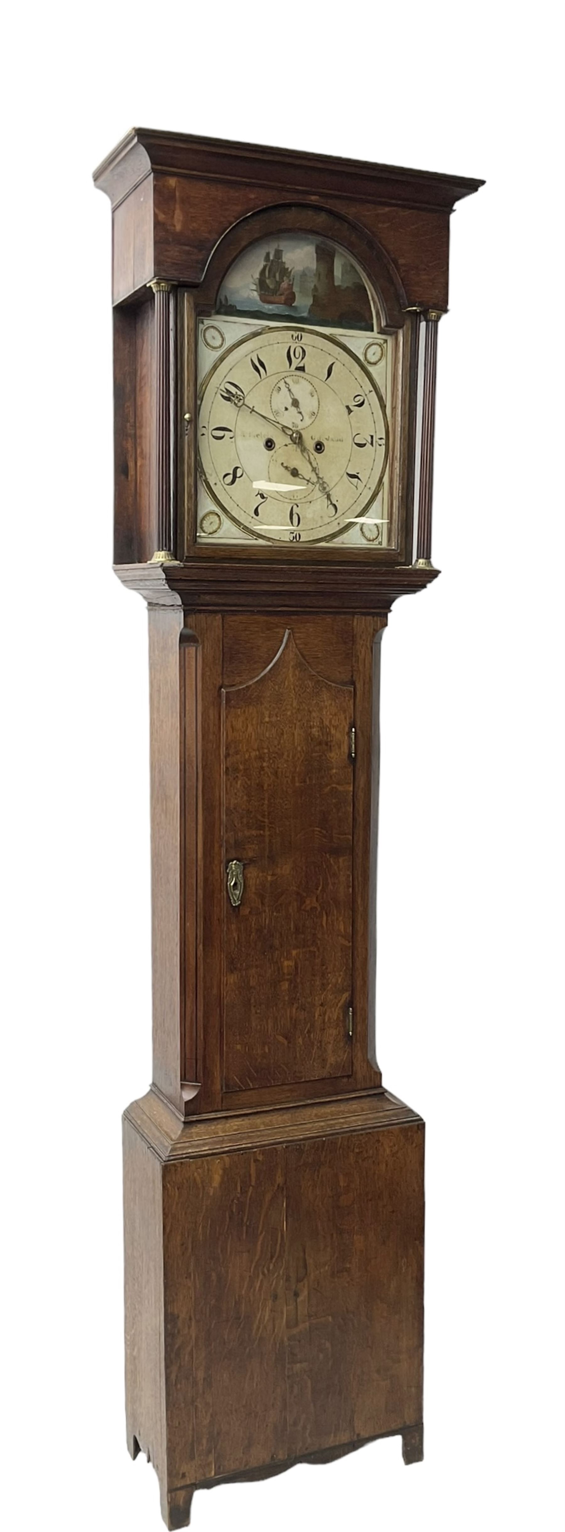 Thomas Fletcher of Gateshead (Tyne-and-Wear) Eight-day oak longcase clock c 1820 - Bild 3 aus 7