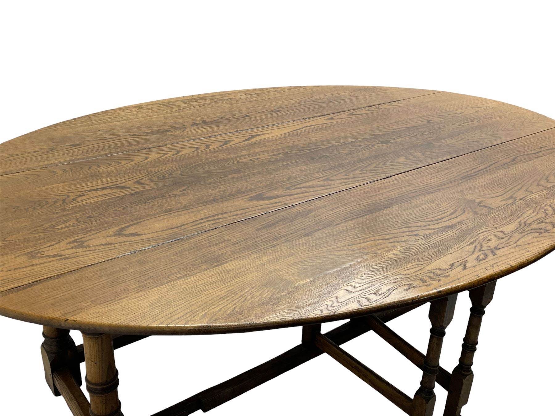 Large 18th century design oak wake or dining table - Image 4 of 12