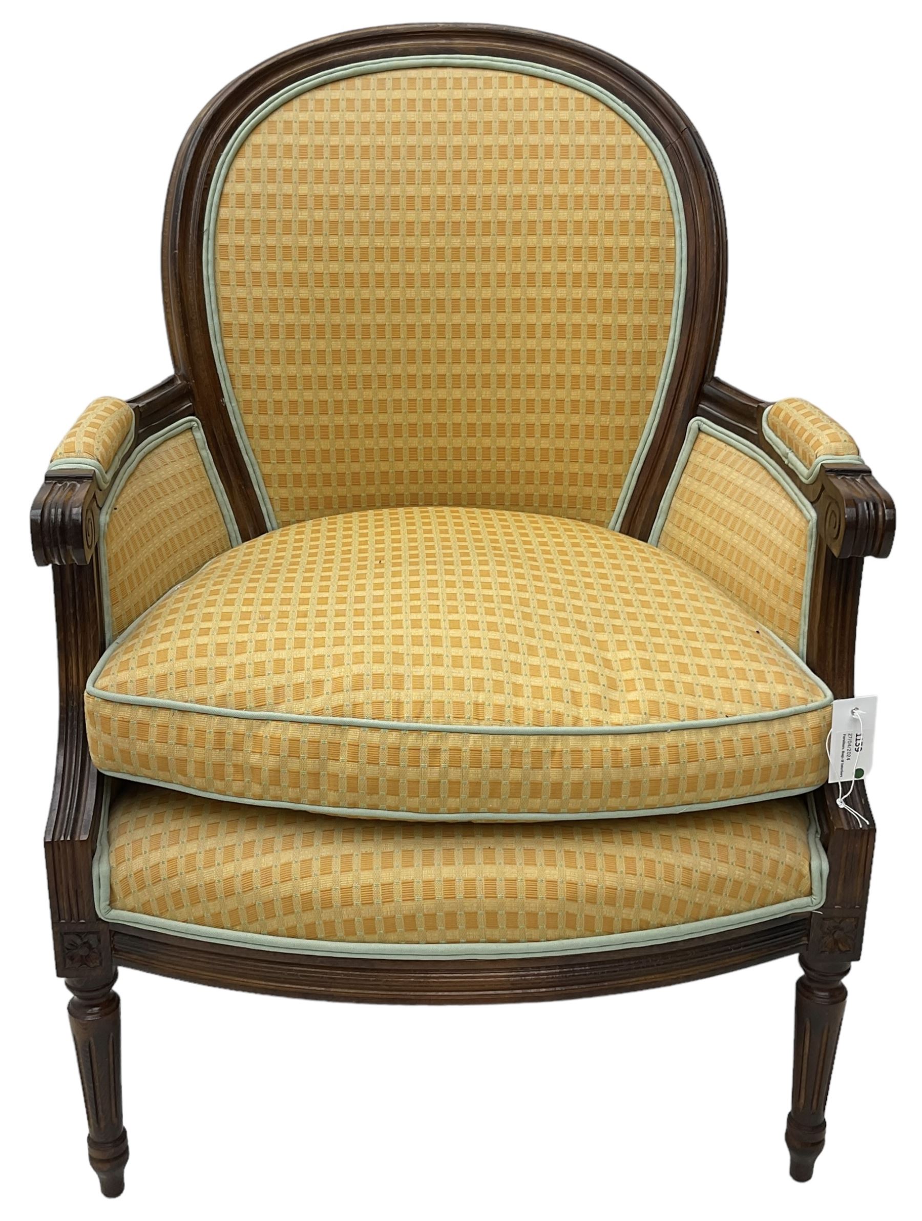 French design hardwood-framed armchair - Image 3 of 6