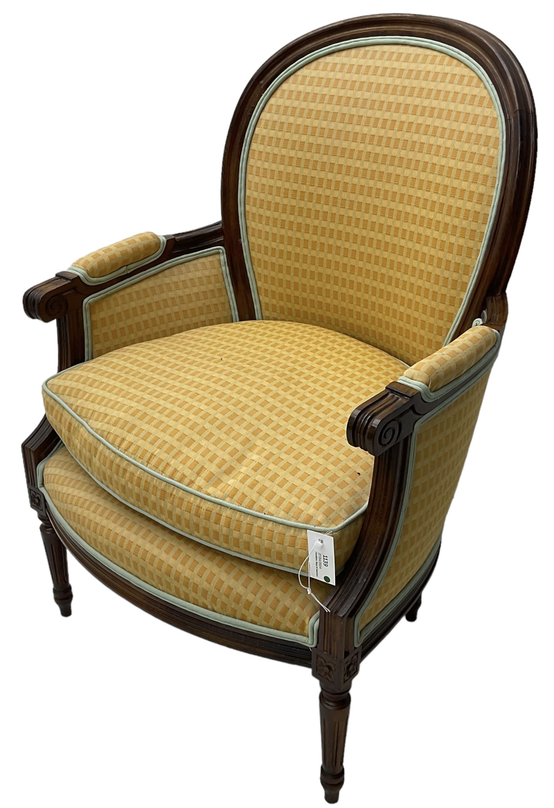 French design hardwood-framed armchair - Image 2 of 6