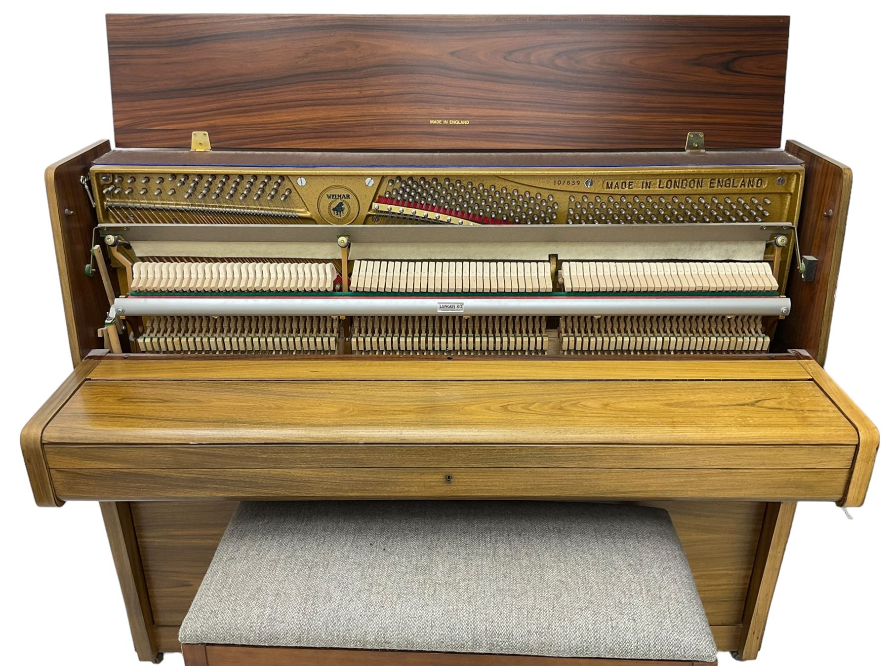 Welmar - walnut cased upright piano - Image 6 of 7