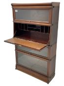 Globe Wernicke - early 20th century mahogany four-tier stacking library bookcase