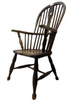 19th century elm and ash Windsor armchair