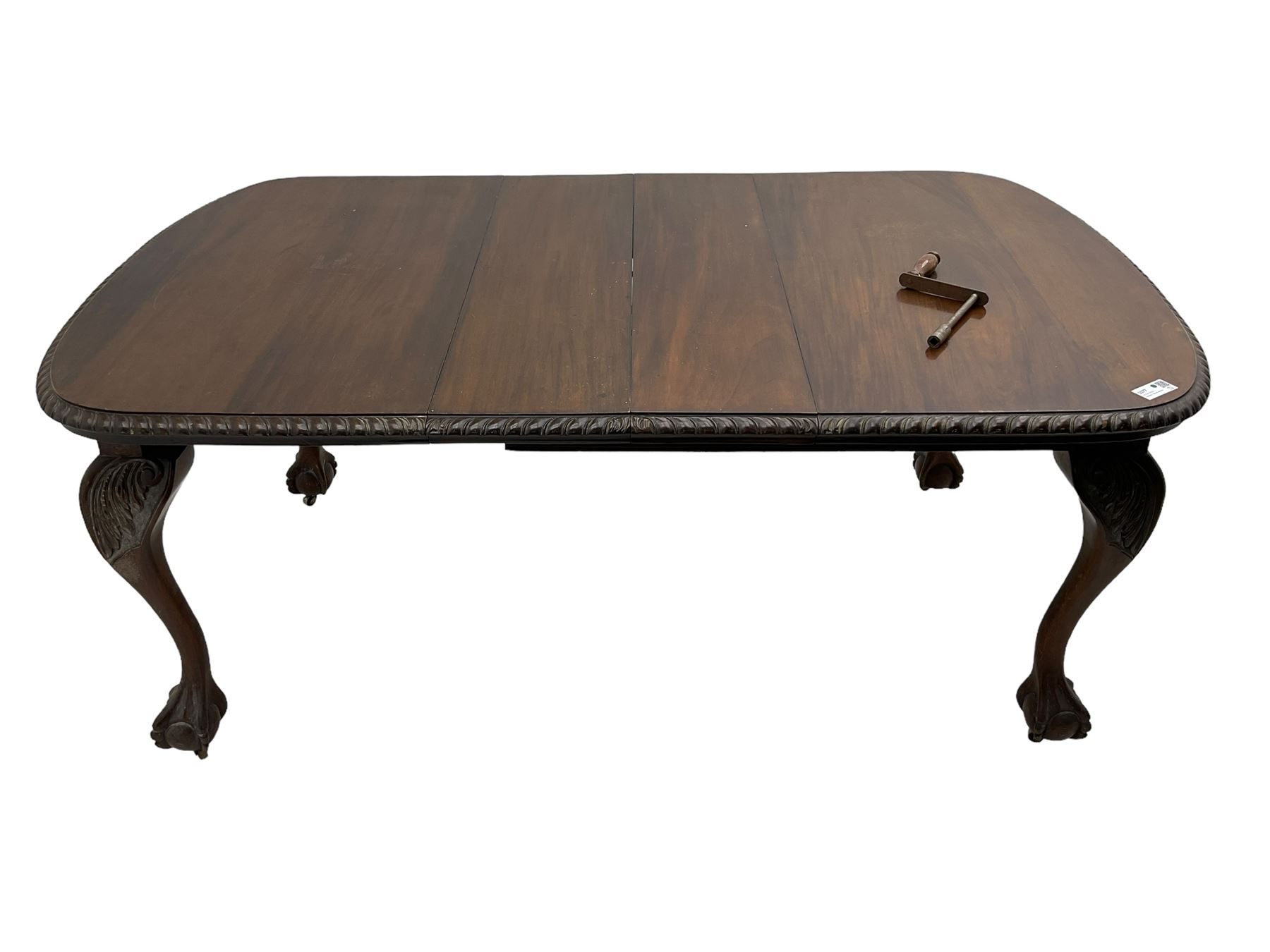 Early 20th century Georgian design mahogany extending dining table - Image 2 of 8