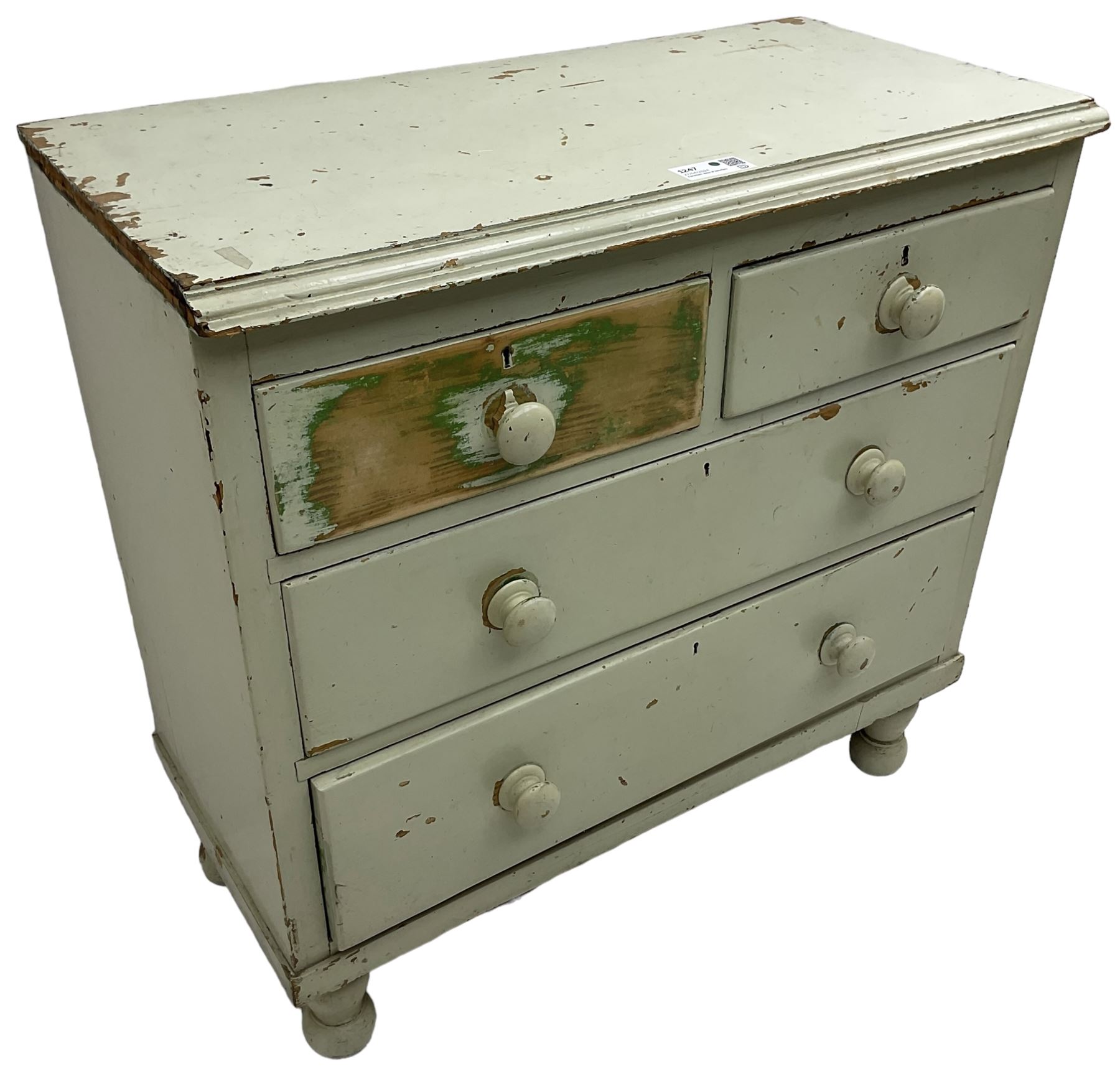 Victorian painted pine chest - Image 6 of 6