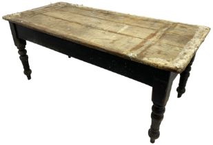 Victorian pine farmhouse dining table