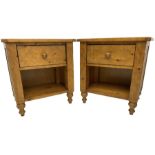 Pair of contemporary pine bedside tables