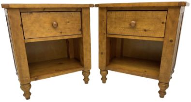 Pair of contemporary pine bedside tables