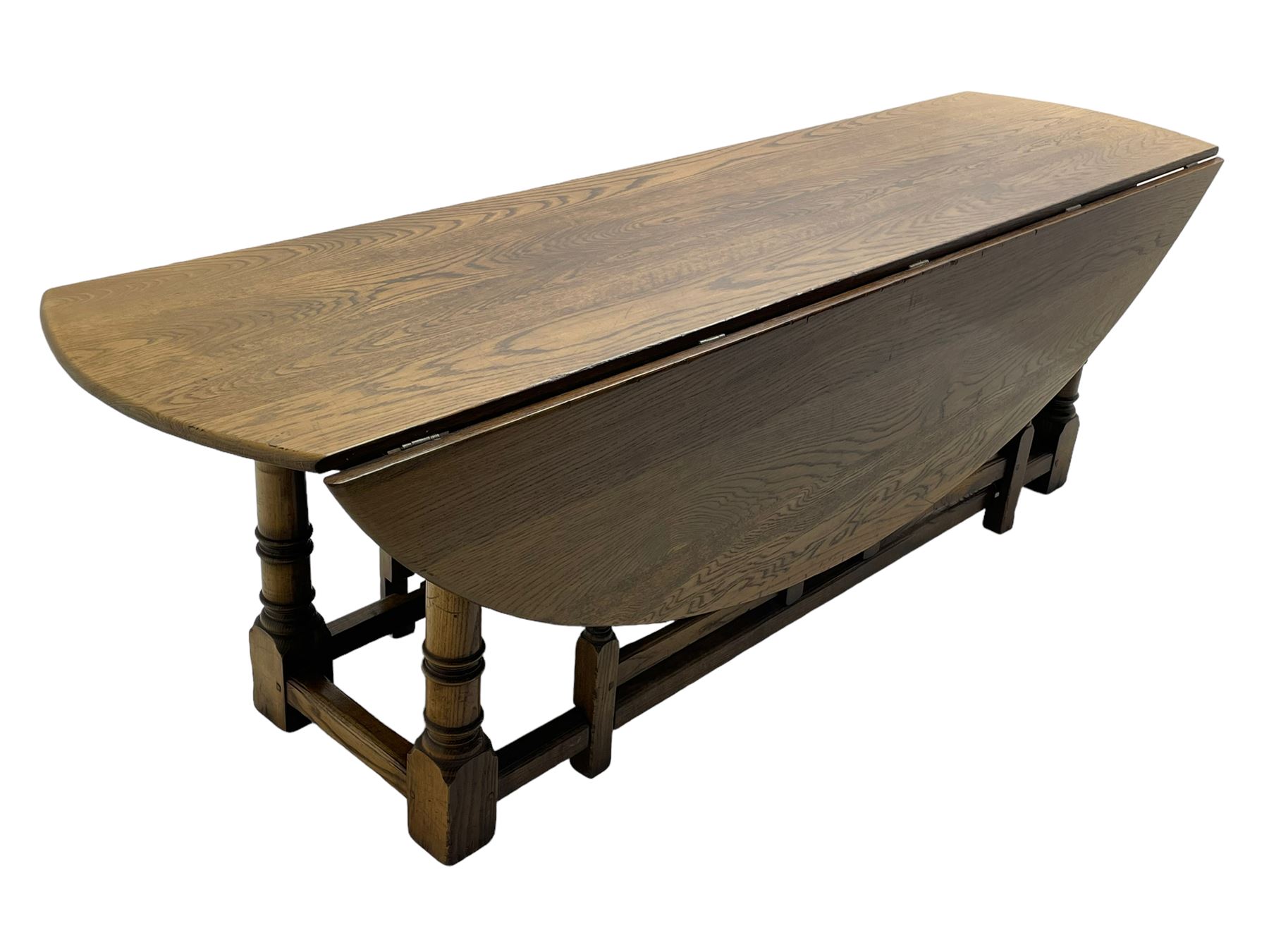 Large 18th century design oak wake or dining table - Image 10 of 12