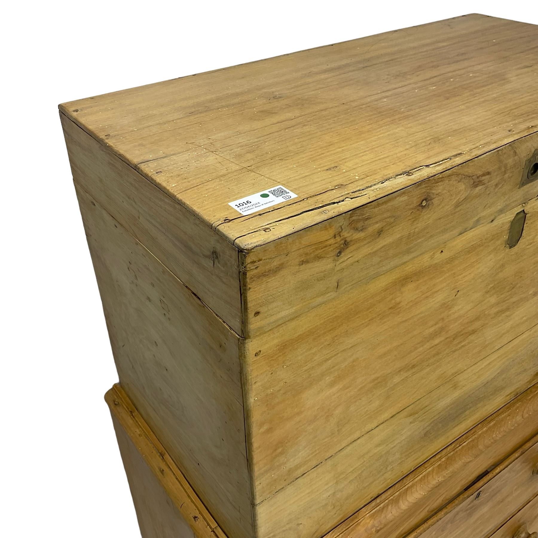 19th century camphor wood and pine chest on chest - Image 3 of 8