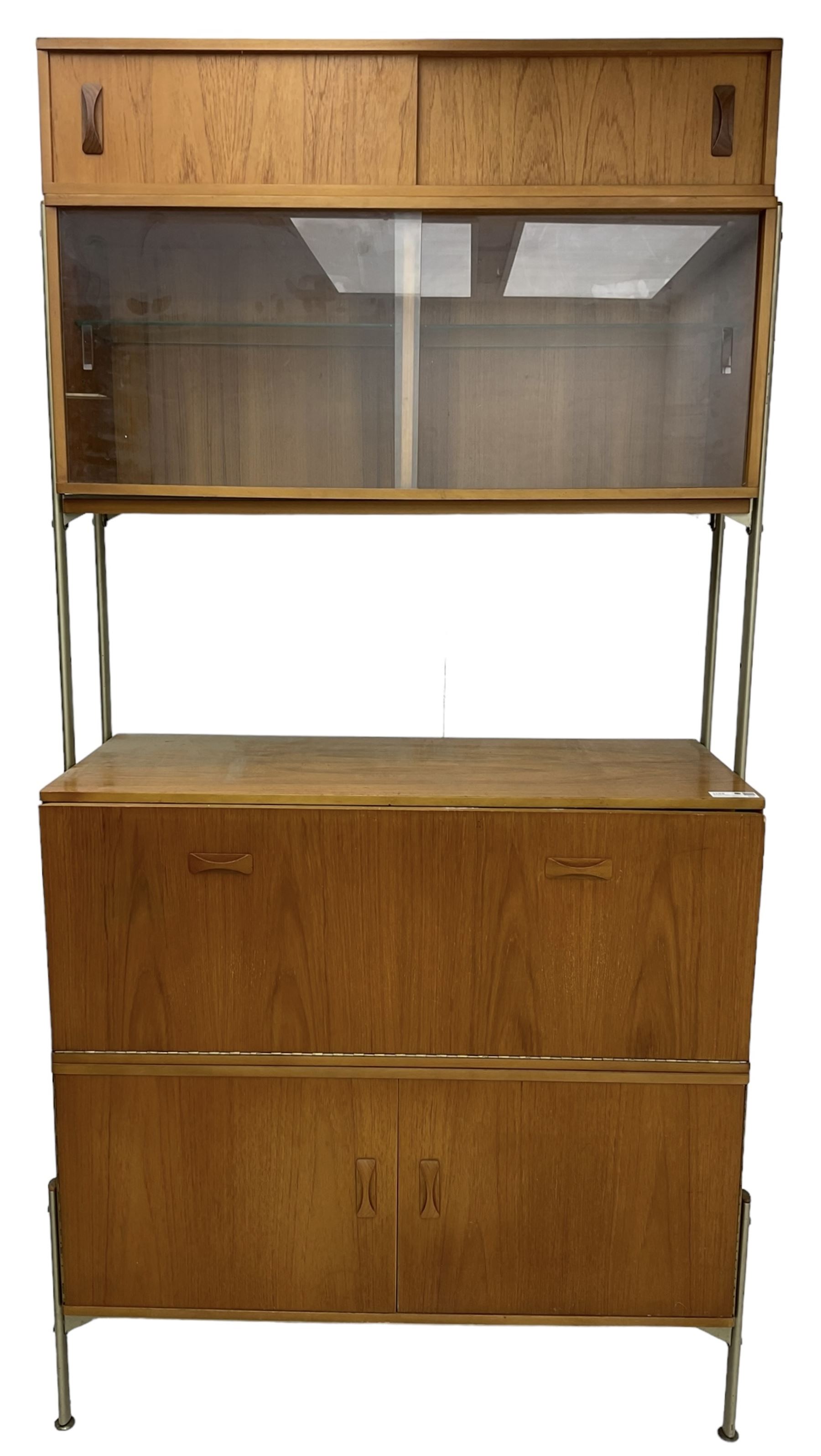 Remploy - mid-20th century teak sectional wall display unit or room divider