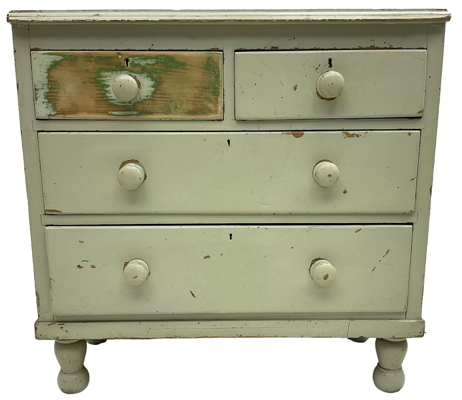 Victorian painted pine chest