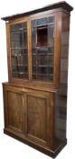 19th century mahogany bookcase on cupboard