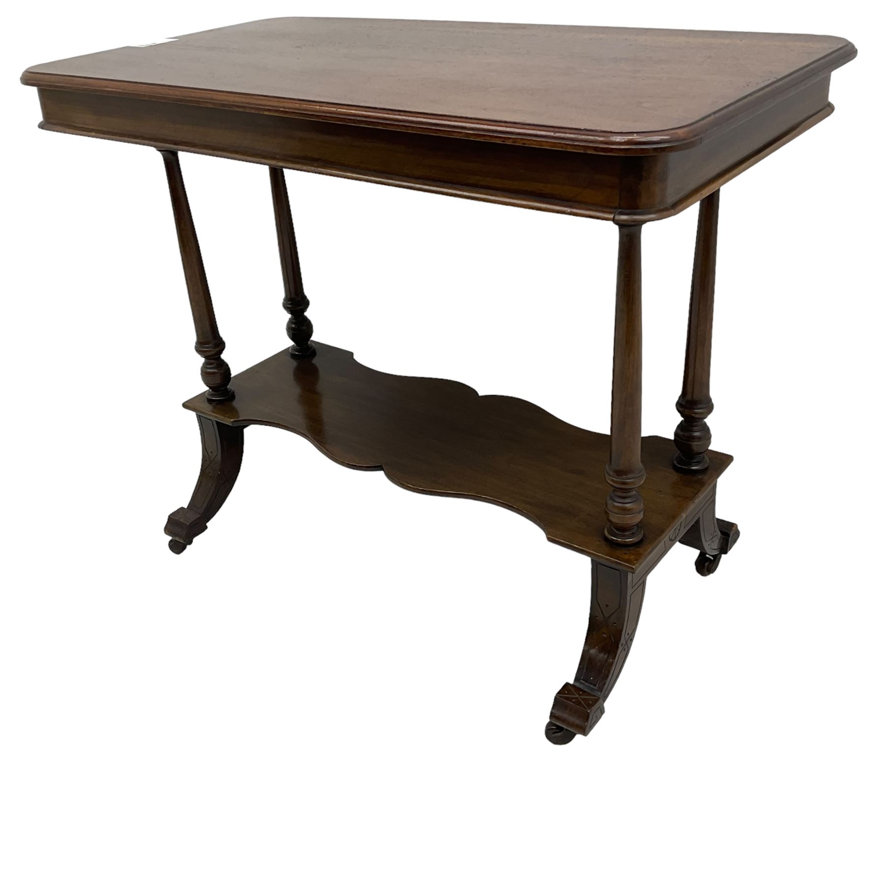 Late Victorian mahogany Aesthetic movement side table - Image 3 of 8