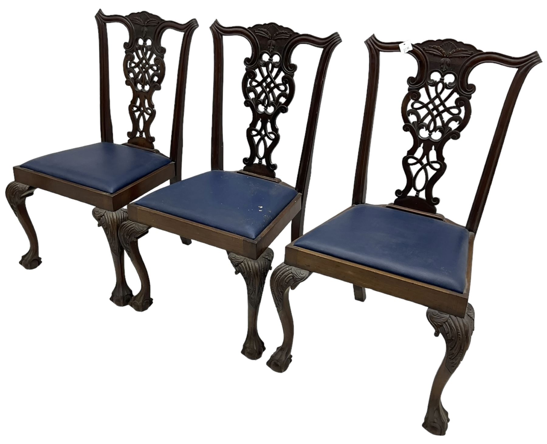 Set of six (5+1) Chippendale design mahogany dining chairs - Image 6 of 8